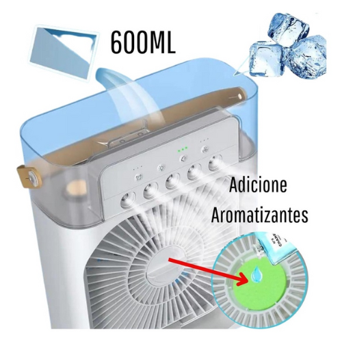 Mini Climatizador de Ar Com Reservatório para Água e Gelo