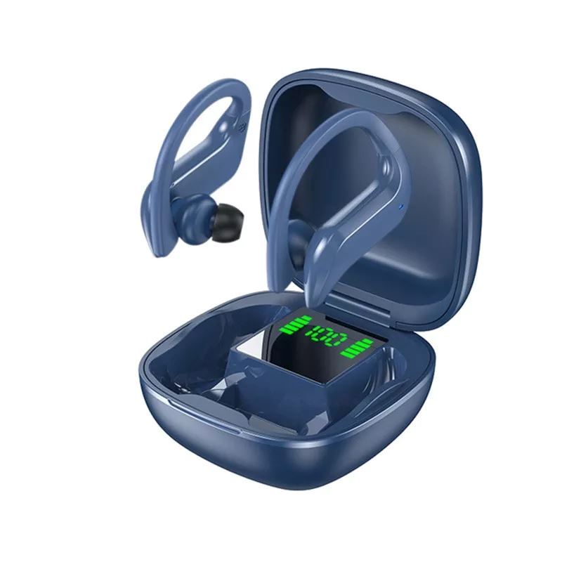 Fone De Ouvido Bluetooth Com Microfone Anti Ruídos e Display LED 00048 poupemestore Azul 