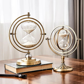 Eternité Hourglass: Ampulheta de luxo em metal e vidro para decoração elegante