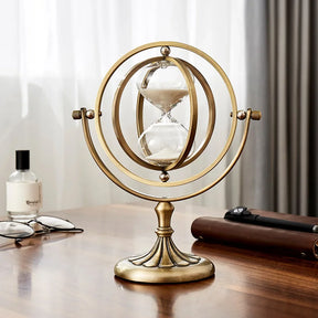 Eternité Hourglass: Ampulheta de luxo em metal e vidro para decoração elegante