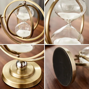 Eternité Hourglass: Ampulheta de luxo em metal e vidro para decoração elegante