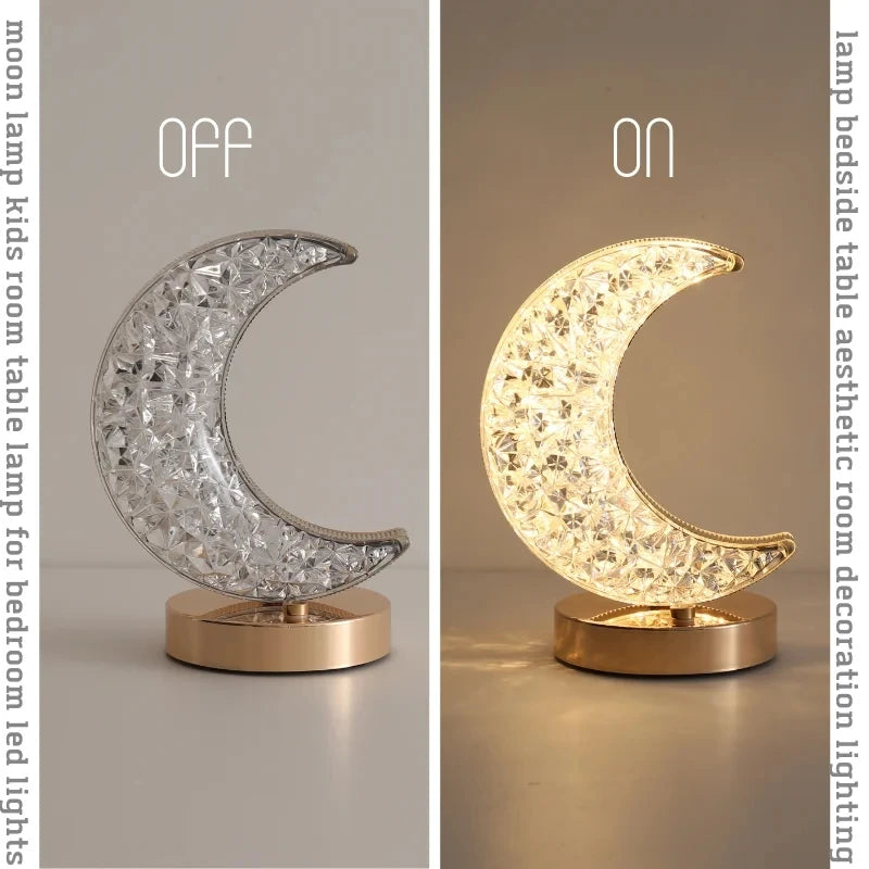 Moon Light: Luminária noturna recarregável com luz LED ajustável e design de lua