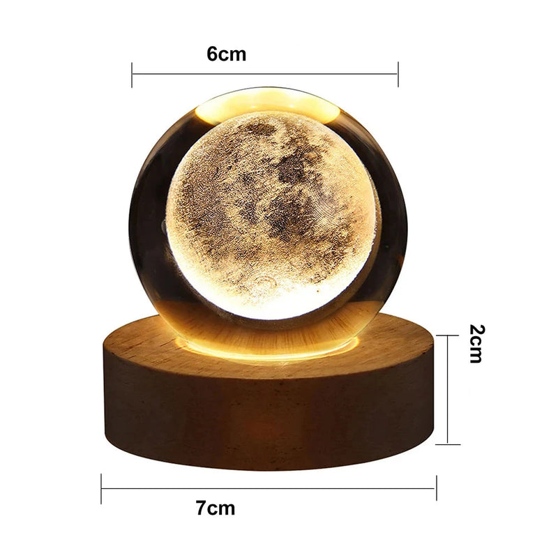 Luminária 3D sistema solar para decoração de interiores